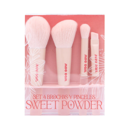 SET 4 BROCHAS Y PINCELES SWEET POWDER